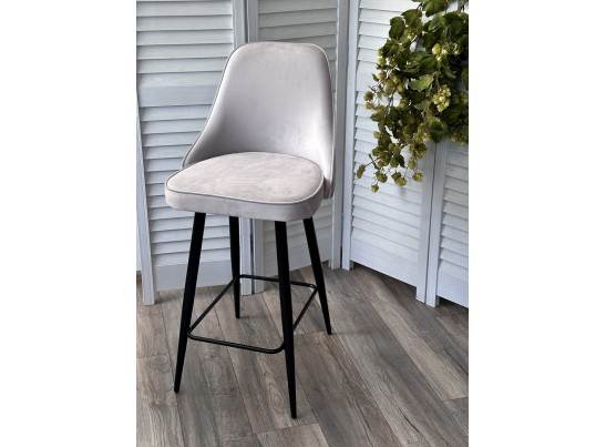 Полубарный стул NEPAL-PB СВЕТЛО- СЕРЫЙ BM-4, велюр/ черный каркас (H=68cm) в Ростове-на-Дону