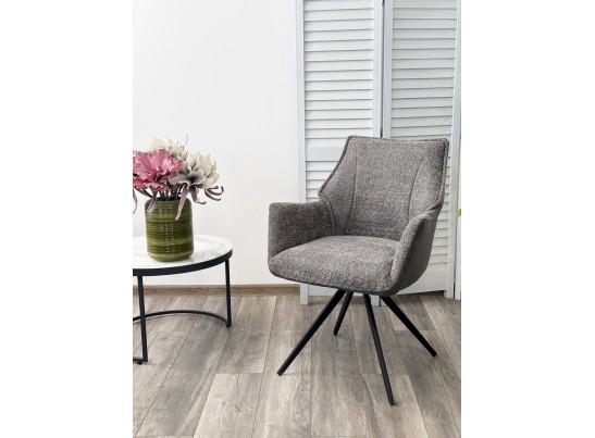 Стул BREVIS 180 град. поворот. XD841-16 Серый, букле/ GINO-457 Серый, ткань/ Черный, ®DISAUR