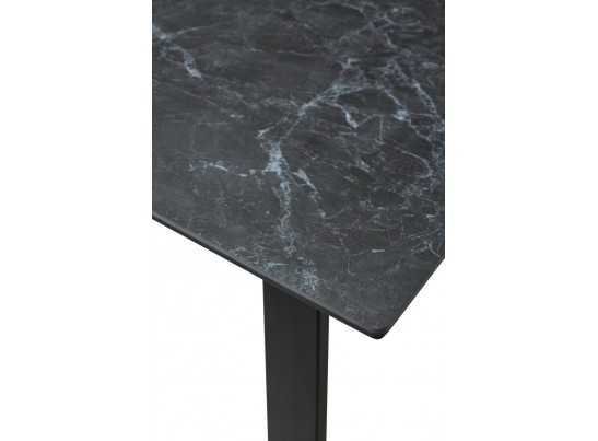 Стол Морис 140 Темно-серый мрамор матовый, керамика / черный каркас в Ростове-на-Дону