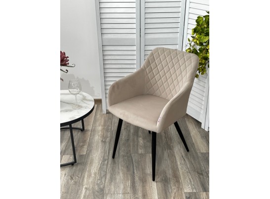 Стул BRANDY 505-7 Капучино, велюр "беспальчиковый" / черный каркас, в Ростове-на-Дону