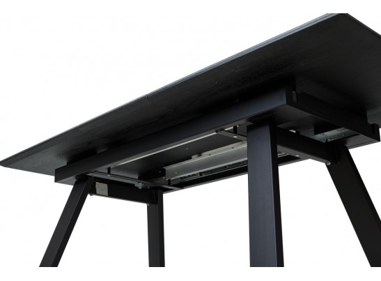 Стол Морис 140 Темно-серый мрамор матовый, керамика / черный каркас в Ростове-на-Дону