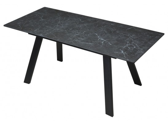Стол Морис 140 Темно-серый мрамор матовый, керамика / черный каркас в Ростове-на-Дону