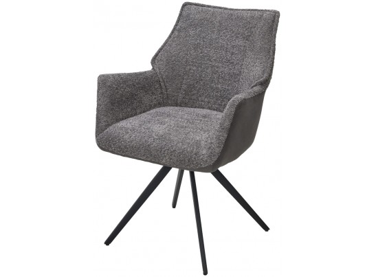 Стул BREVIS 180 град. поворот. XD841-16 Серый, букле/ GINO-457 Серый, ткань/ Черный, ®DISAUR