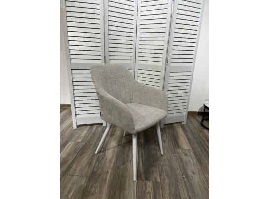 Стул BRANDY WZ2042-19 галечный серый фактурный велюр/ белый каркас в Ростове-на-Дону