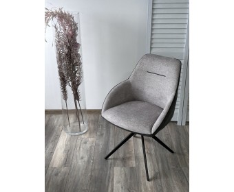 Стул TORNADO 360 град. Серый Brego-07, ткань/ темно-серый Modern-454, велюр/ черный каркас, DISAUR