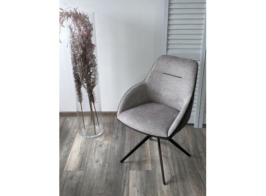 Стул TORNADO 360 град. Серый Brego-07, ткань/ темно-серый Modern-454, велюр/ черный каркас, DISAUR в Ростове-на-Дону