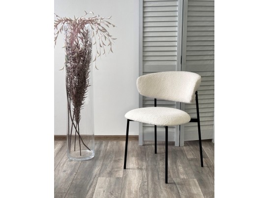 Стул ЛЕОНАРДО Soul 000 Белый, букле / черный каркас в Ростове-на-Дону