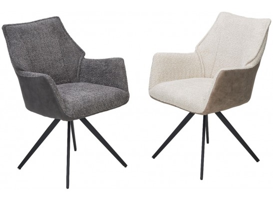 Стул BREVIS 180 град. поворот. XD841-16 Серый, букле/ GINO-457 Серый, ткань/ Черный, ®DISAUR