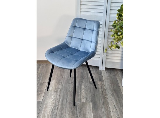 Стул MIAMI G062-43 пудровый голубой, велюр/ черный каркас в Ростове-на-Дону