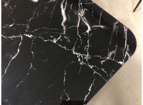 Стол АРУБА 140 ЧЕРНЫЙ МРАМОР, стекло / черный каркас в Ростове-на-Дону