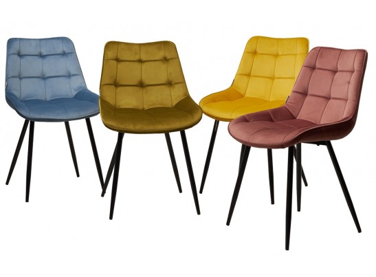 Стул MIAMI G062-43 пудровый голубой, велюр/ черный каркас в Ростове-на-Дону