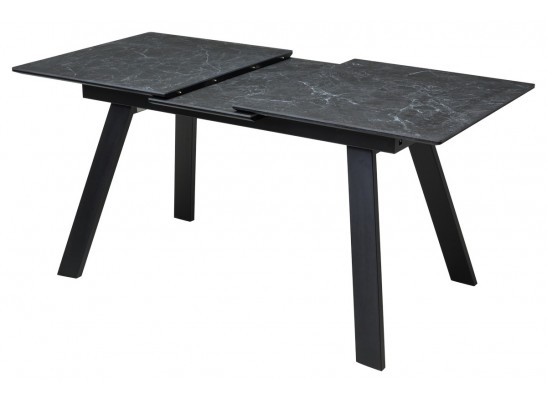 Стол Морис 140 Темно-серый мрамор матовый, керамика / черный каркас в Ростове-на-Дону