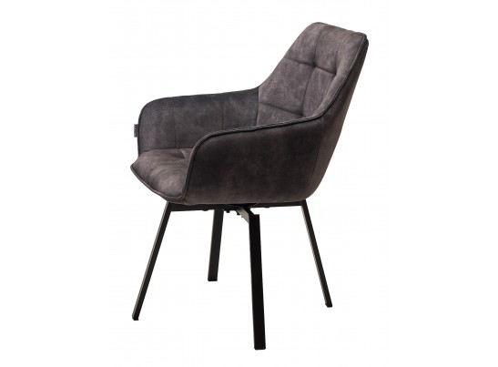 Стул MAVERICK 360 град.поворот. UF912-07B античный тем-серый, велюр без "пальчиковый"/черный ®DISAUR в Ростове-на-Дону