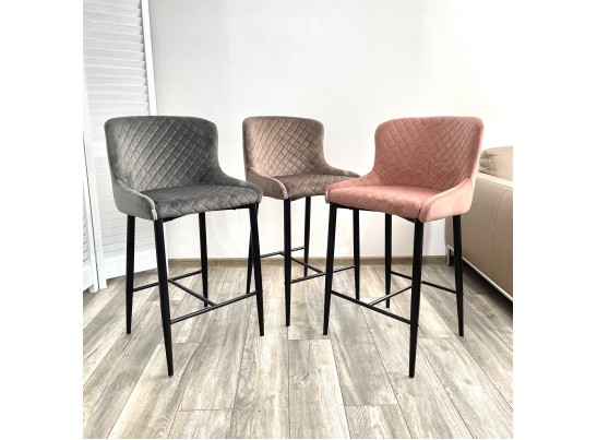 Полубарный стул ARTEMIS BLUVEL-52 PINK (H=65cm), велюр в Ростове-на-Дону