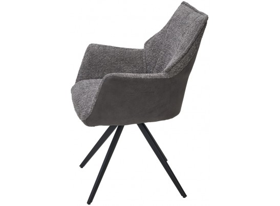 Стул BREVIS 180 град. поворот. XD841-16 Серый, букле/ GINO-457 Серый, ткань/ Черный, ®DISAUR