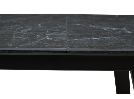 Стол Морис 140 Темно-серый мрамор матовый, керамика / черный каркас в Ростове-на-Дону