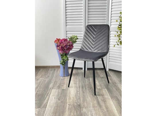 Стул DUKE BLUVEL-14 GREY, велюр / черный каркас в Ростове-на-Дону