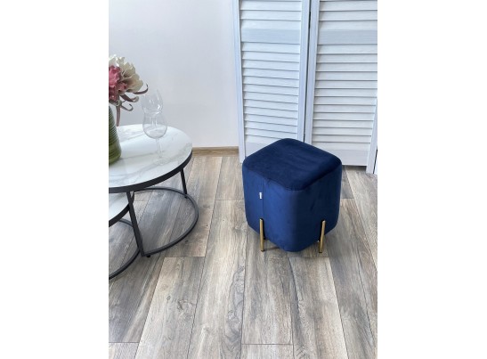 Пуф для гостиной ARES BLUVEL-86 NAVY BLUE / GOLD в Ростове-на-Дону