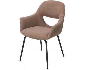 Стул ADEL HR003-06W Темно-бежевый, PU/ LORD-35 Темно-бежевый, ткань / черный каркас, ®DISAUR