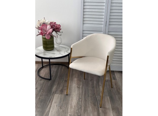 Стул DILL MOMO-01 молочный, велюр "беспальчиковый"/ золотой каркас в Ростове-на-Дону