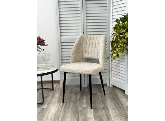 Стул LONDON UF998-04 бежевый, букле / черный каркас / Товарный знак DISAUR в Ростове-на-Дону