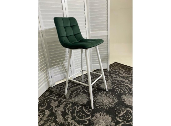 Барный стул LECCO UF910-14 DARK GREEN, велюр/белый каркас, 4 шт./2 кор. в Ростове-на-Дону Барный стул LECCO UF910-14 DARK GREEN, велюр/белый каркас, 4 шт./2 кор. в Ростове-на-Дону