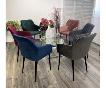 Стул BRANDY-X РОЗОВЫЙ #15, велюр / черный каркас 