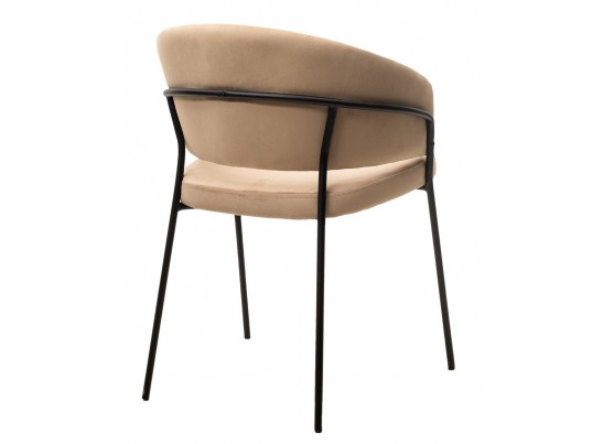 Стул JUST, цвет Velutto 05 Бежевый, велюр / черный каркас в Ростове-на-Дону