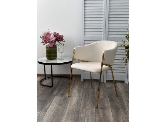 Стул DILL MOMO-01 молочный, велюр "беспальчиковый"/ золотой каркас в Ростове-на-Дону