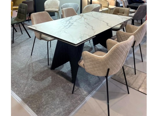 Стул AMARETTO VBP206 античный светло-бежевый, велюр без пальчикового эффекта /черный каркас, в Ростове-на-Дону