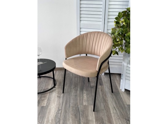 Стул JUST, цвет Velutto 05 Бежевый, велюр / черный каркас в Ростове-на-Дону