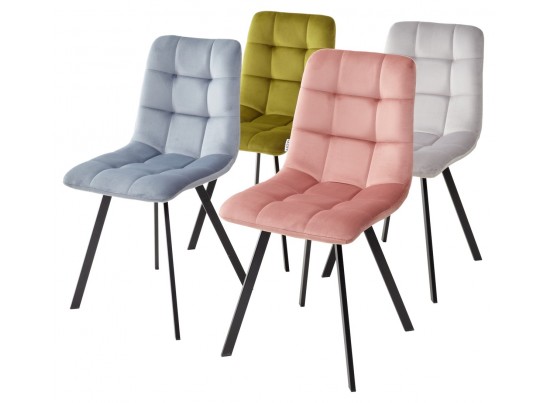 Стул CHILLI SQUARE BLUVEL-03 LIGHT GREY, велюр в Ростове-на-Дону