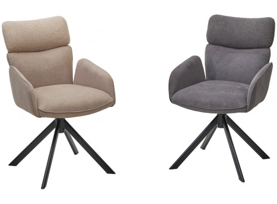 Стул TRIS 360 град. поворот с возвратом, Davis Nowo 92 серый, букле /Point 90 серый/ Черный, ®DISAUR в Ростове-на-Дону