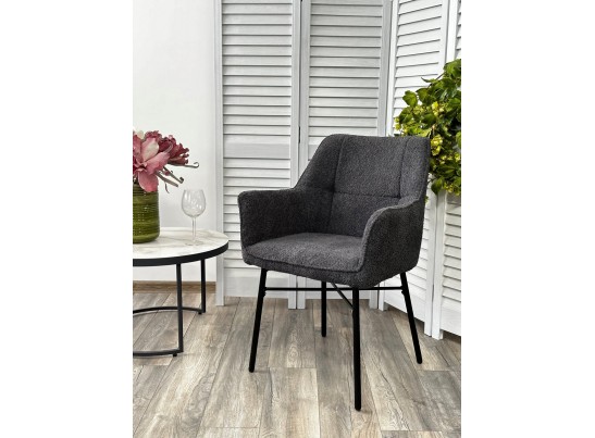 Стул AGIRA UF998-16 темно-серый, букле / черн. каркас / Товарный знак DISAUR в Ростове-на-Дону