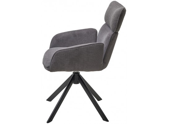 Стул TRIS 360 град. поворот с возвратом, Davis Nowo 92 серый, букле /Point 90 серый/ Черный, ®DISAUR в Ростове-на-Дону