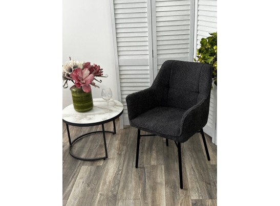 Стул AGIRA UF998-16 темно-серый, букле / черн. каркас / Товарный знак DISAUR в Ростове-на-Дону