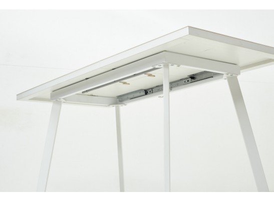 Стол ФИН 120 Латте, стекло/Белый каркас в Ростове-на-Дону