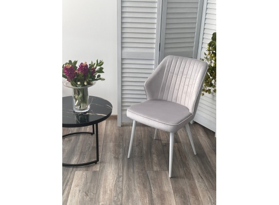 Стул SEATTLE-V СВЕТЛО-СЕРЫЙ BM-4, велюр / белый каркас в Ростове-на-Дону