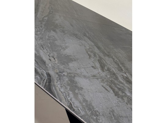 Стол МАРСЕЛЬ 220 REX 757738, Коричнево-серый мрамор, керамика / Черный каркас в Ростове-на-Дону