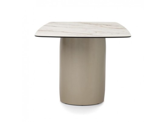 Стол BRONTE 220 KL-188 Контрастный мрамор матовый, итальянская керамика/ Шампань, ®DISAUR в Ростове-на-Дону