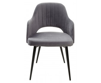 Стул FANTINE-LA СЕРЫЙ #27, велюр / черный каркас 
