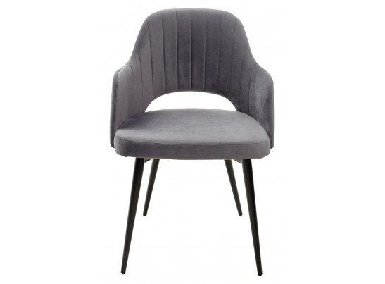 Стул FANTINE-LA СЕРЫЙ #27, велюр / черный каркас в Ростове-на-Дону