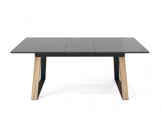 Стол Франк 160 Графит, стекло / Дуб Галифакс, черный в Ростове-на-Дону