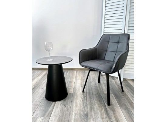 Стул MAVERICK 360 град. поворот. HK007-10 Темно-серый, искусственная замша / черный каркас, в Ростове-на-Дону