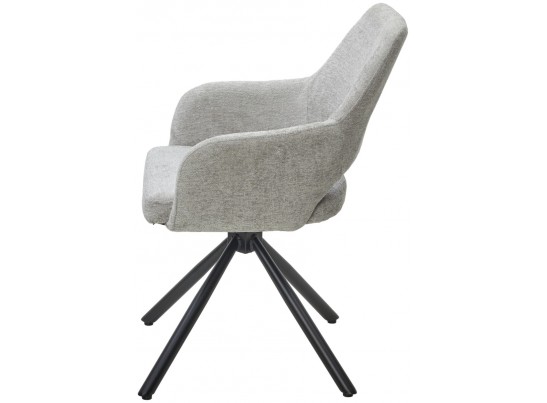 Стул NURI 180 град. поворот. 3018-03 светло-серый, шенилл/ черный каркас, ®DISAUR в Ростове-на-Дону