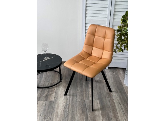 Стул CHILLI-Q SQUARE Oracul 542 Темно-желтый, экокожа PU / черный каркас, в Ростове-на-Дону