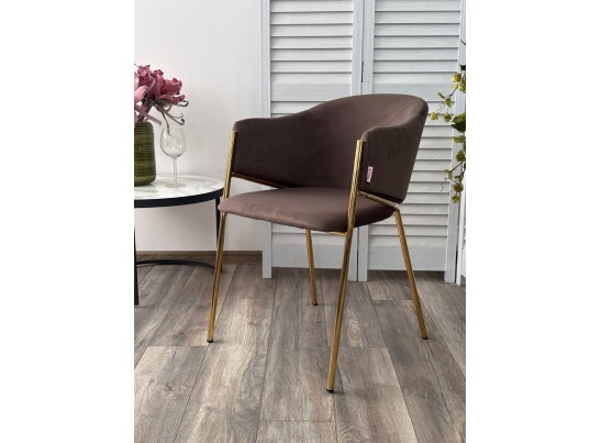 Стул DILL MOMO-05 тауп, велюр "беспальчиковый"/ золотой каркас в Ростове-на-Дону