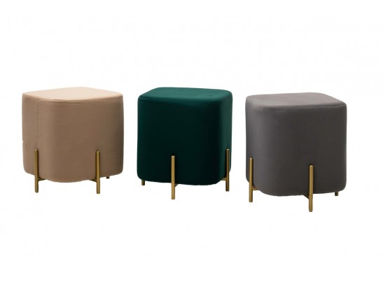 Пуф для гостиной OTTO, цвет Velutto 33 Изумрудный, велюр / золотой каркас в Ростове-на-Дону