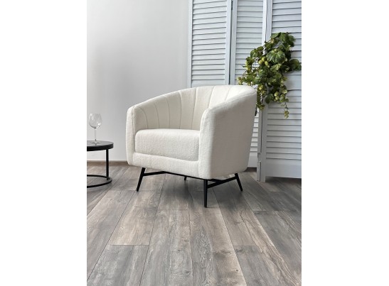 Кресло KALMAR NINI-01 Белый, teddy / черный каркас в Ростове-на-Дону