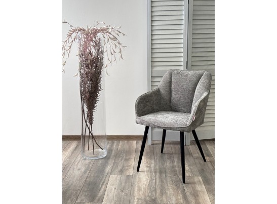 Стул REFLET 3018-17 серый, шенилл / черный каркас, ®DISAUR в Ростове-на-Дону